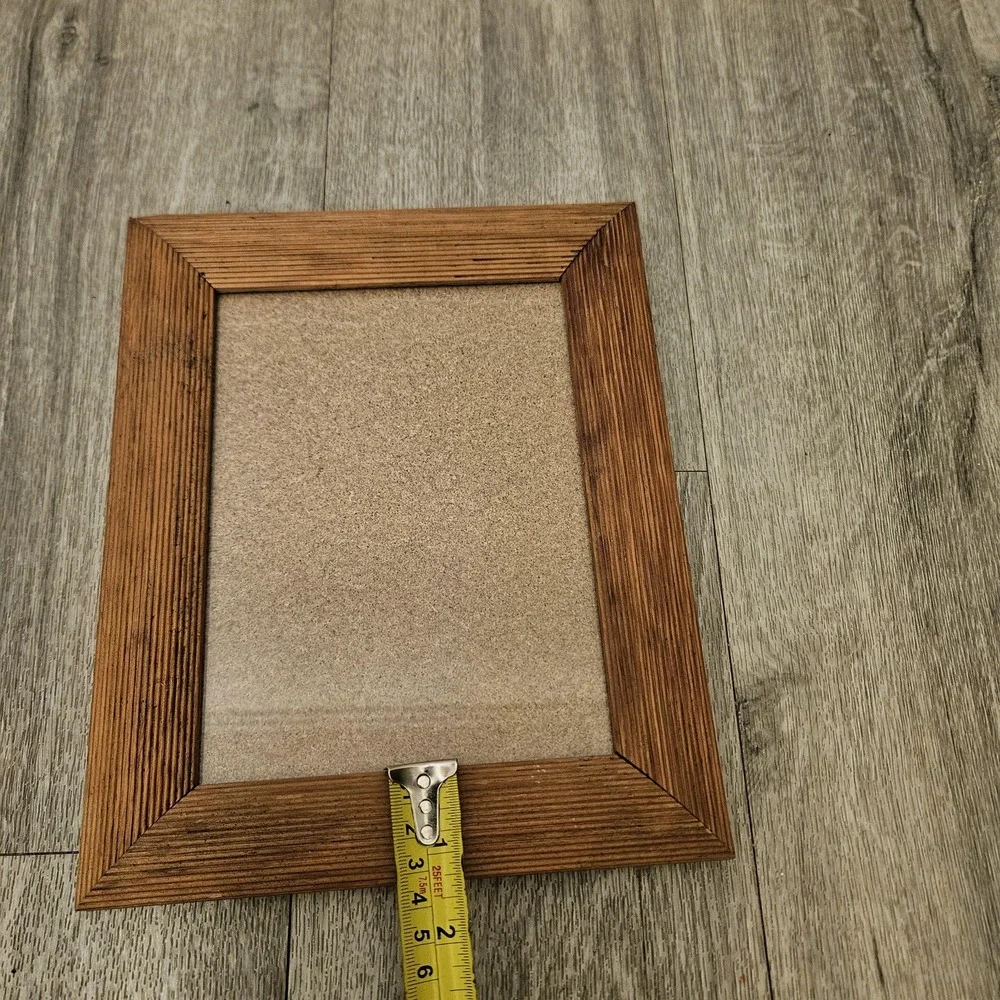 Vintage glass insert 8x5.5 wooden‎ frame wall mount vertical or horizontal
